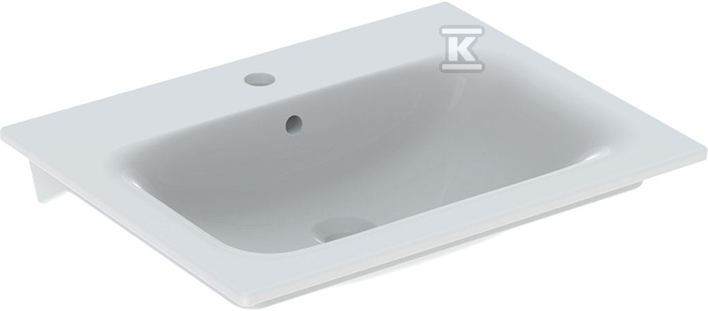 Umywalka meblowa Selnova Square B60 cm, H16.8 cm, T48 cm, cienki rant, z przelewem, z otworem na baterię