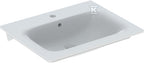 Umywalka meblowa Selnova Square B60 cm, H16.8 cm, T48 cm, cienki rant, z przelewem, z otworem na baterię