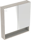 Szafka z lustrem Selnova Square B58.8 cm, H85 cm, T17.5 cm, z dwojgiem drzwi, orzech włoski hickory jasny