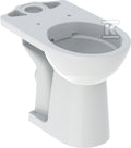 Miska stojąca WC Selnova Comfort do spłuczki nasadzanej, lejowa, B35.5 cm, H46 cm, T65.5 cm, podwyższona, odpływ poziomy, Rimfree, dla niepełnosprawnych