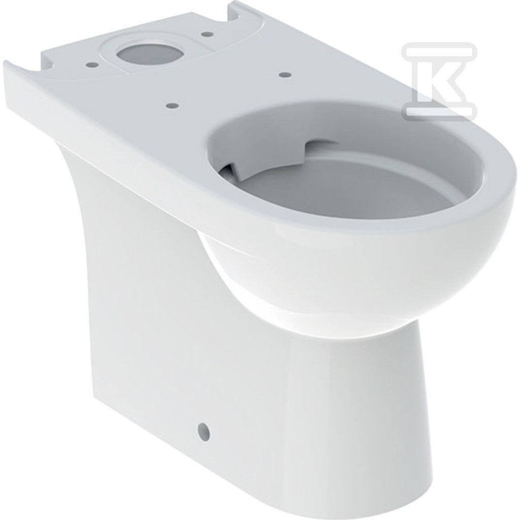 Miska stojąca WC Selnova do spłuczki nasadzanej, lejowa, B35.5 cm, H40 cm, T66 cm, częściowo ukryte mocowania, odpływ uniwersalny, Rimfree