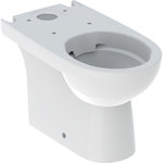 Miska stojąca WC Selnova do spłuczki nasadzanej, lejowa, B36 cm, H40 cm, T68 cm, częściowo ukryte mocowania, odpływ poziomy, Rimfree