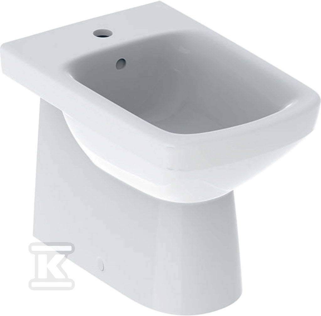 Bidet stojący Selnova Square przylegający do ściany, B35 cm, H40 cm, T53 cm, częściowo ukryte mocowania, z przelewem, z otworem na baterię