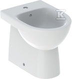 Bidet stojący Selnova Compact przylegający do ściany, B35.5 cm, H40 cm, T48 cm, krótki, częściowo ukryte mocowania, z przelewem, z otworem na baterię