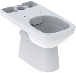 Miska stojąca WC Selnova Square do spłuczki nasadzanej, lejowa, B35 cm, H40 cm, T68 cm, przylegająca do ściany, częściowo ukryte mocowania, odpływ poziomy lub pionowy, Rimfree