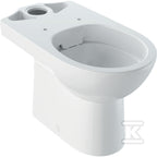 Miska stojąca WC Selnova do spłuczki nasadzanej, lejowa, B36 cm, H40 cm, T68 cm, częściowo ukryte mocowania, odpływ poziomy, Rimfree