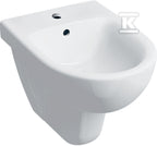 Bidet wiszący Selnova B35 cm, H34.5 cm, T53 cm, z przelewem, z otworem na baterię