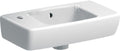 Umywalka kompaktowa Selnova Compact B45 cm, H14.5 cm, T25 cm, krótka, z powierzchnią odkładczą po prawej stronie, z przelewem, z otworem na baterię po lewej stronie