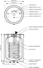 Wymiennik SGW(S) 140L Rondo Premium klasa A, z wężownicą spiralną, emaliowany, w piance poliuretanowej i obudowie metalowej