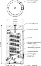 Wymiennik do pomp ciepła SGW(S) Maxi 300L z wężownicą spiralną 3,6m2, stojący, poliuretan, PVC szary, v.2