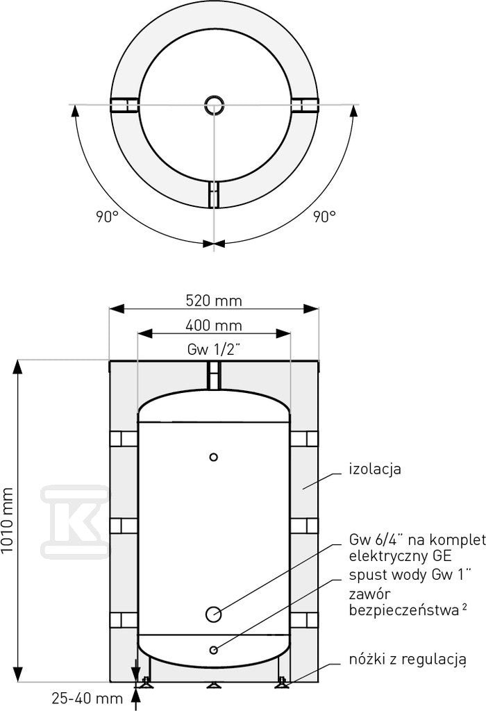 Zbiornik buforowy SG(B) 100 l., stojący, poliuretan, skay