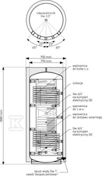 Akumulacyjny zbiornik warstwowy MULTI-INOX 800L wężownica inox do C.W.U. i 2 wężownice spiralne, rozbieralna pianka poliuretanowa 100mm, skay