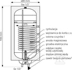 Wymiennik c.w.u. SGWS NEPTUN2 Kombi 80L NEW prawy, wężownica spiralna, grzałka elektryczna, pianka poliuretanowa, płaszcz metalowy, wiszący