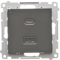 Ładowarka USB podwójna, C+A, 3,1A, 30W, czarny mat, SIMON55