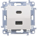 Ładowarka USB podwójna, C+A, 30W, biały, SIMON10