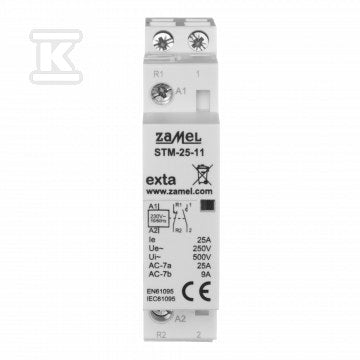 Stycznik modułowy instalacyjny 25A, 1xNO + 1xNC, 230V AC STM-25-11