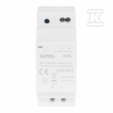 Zasilacz impulsowy montowany na szynie TH-35 (DIN), 30W, 12V DC ZTM-30/12