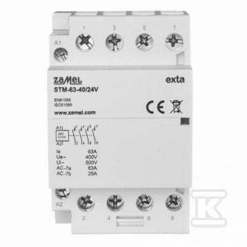Stycznik modułowy instalacyjny 63A, 4xNO, 24V AC/DC STM-63-40/24V