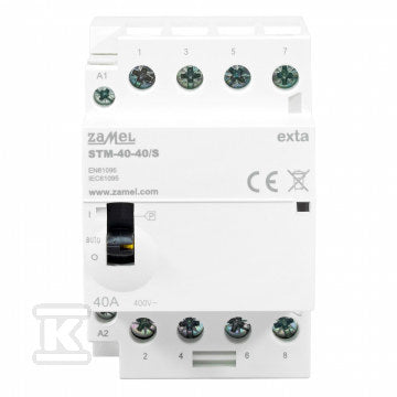 Stycznik modułowy ze sterowaniem ręcznym, instalacyjny 40A, 4xNO, 230V AC STM-40-40/S