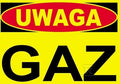 Budowlana tablica ostrzegawcza UWAGA GAZ