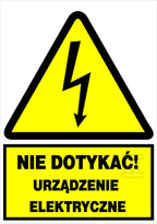 Tablica ostrzegawcza samoprzylepna TZO148x210(Nie dotykać urządzenie elektryczne)