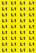 Tablica oznacznikowa samoprzylepna FAZA L1. NOZ Sztuka=arkusz, na 1 arkuszu znajduje się 36 naklejek.