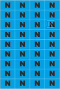 Tablica oznacznikowa samoprzylepna PRZEWÓD"O" NEUTRALNY. NOZ N Sztuka=arkusz, na 1 arkuszu znajduje się 36 naklejek.