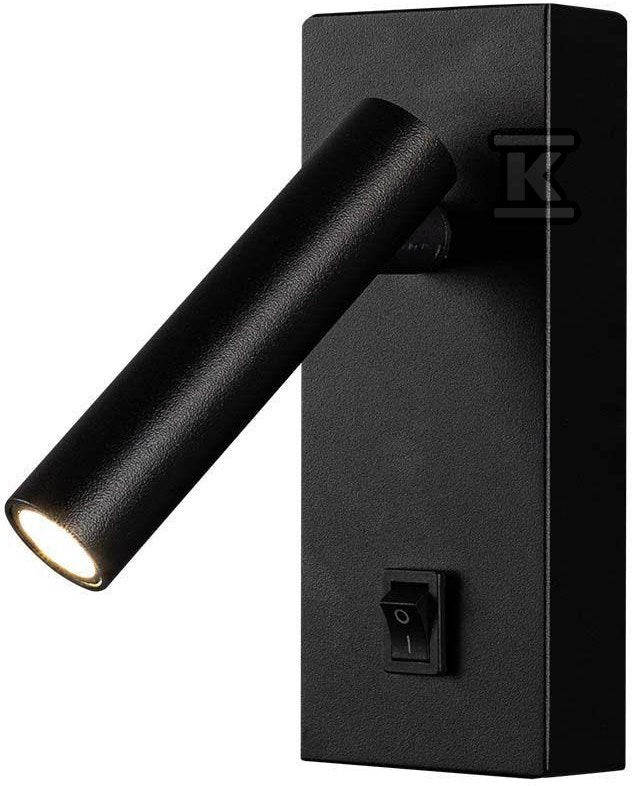 Oprawa LED V-TAC 2W Kinkiet Hotel Łóżko Włącznik Czarny VT-402 4000K 150lm