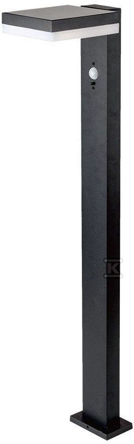 Słupek Ogrodowy Solarny V-TAC 80cm 5.5W LED IP54 Kwadrat Czarny VT-1167 3000K 220lm 3 Lata Gwarancji