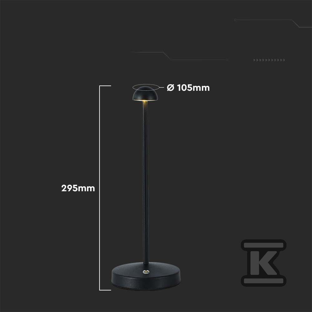 Lampka Biurkowa Nocna V-TAC 3W LED 29cm Ładowanie USB Ściemnianie Czarna VT-1073 3000K-6000K 130lm