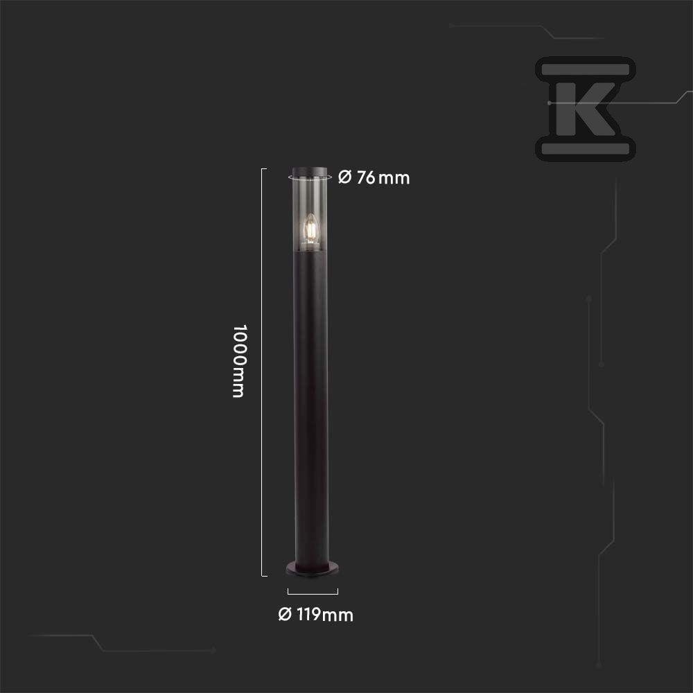 Słupek Ogrodowy V-TAC 100CM Czarny IP44 E27 VT-1185