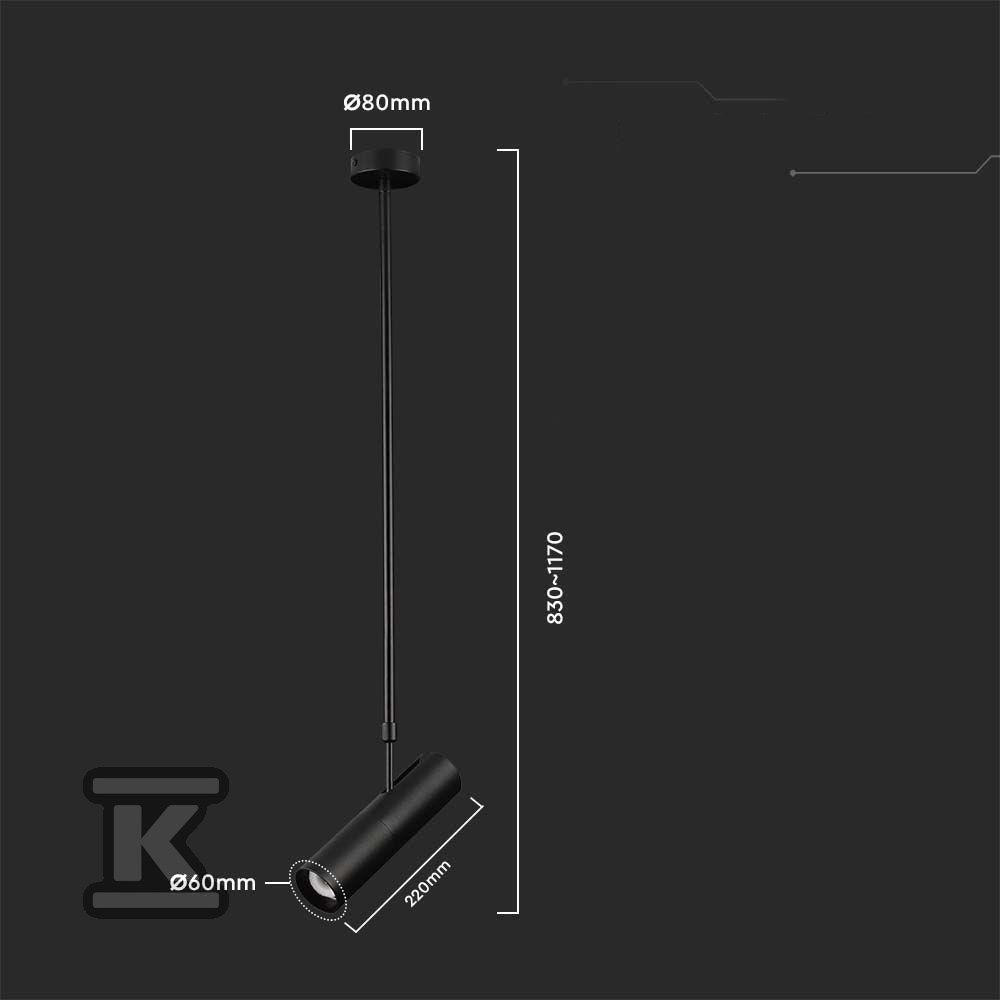 Oprawa Sufitowa V-TAC GU10 Regulowana 830-1170mm Czarna VT-7900 3 Lata Gwarancji