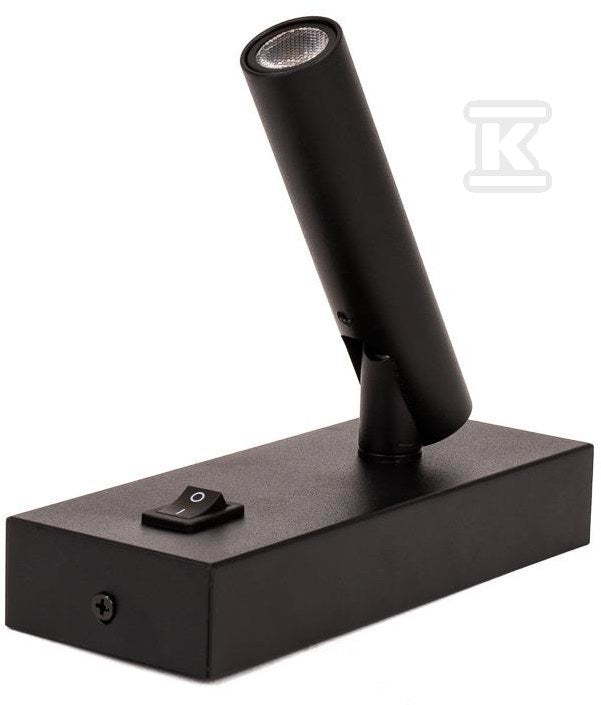 Oprawa LED V-TAC 2W Kinkiet Hotel Łóżko Włącznik Czarny VT-402 4000K 150lm