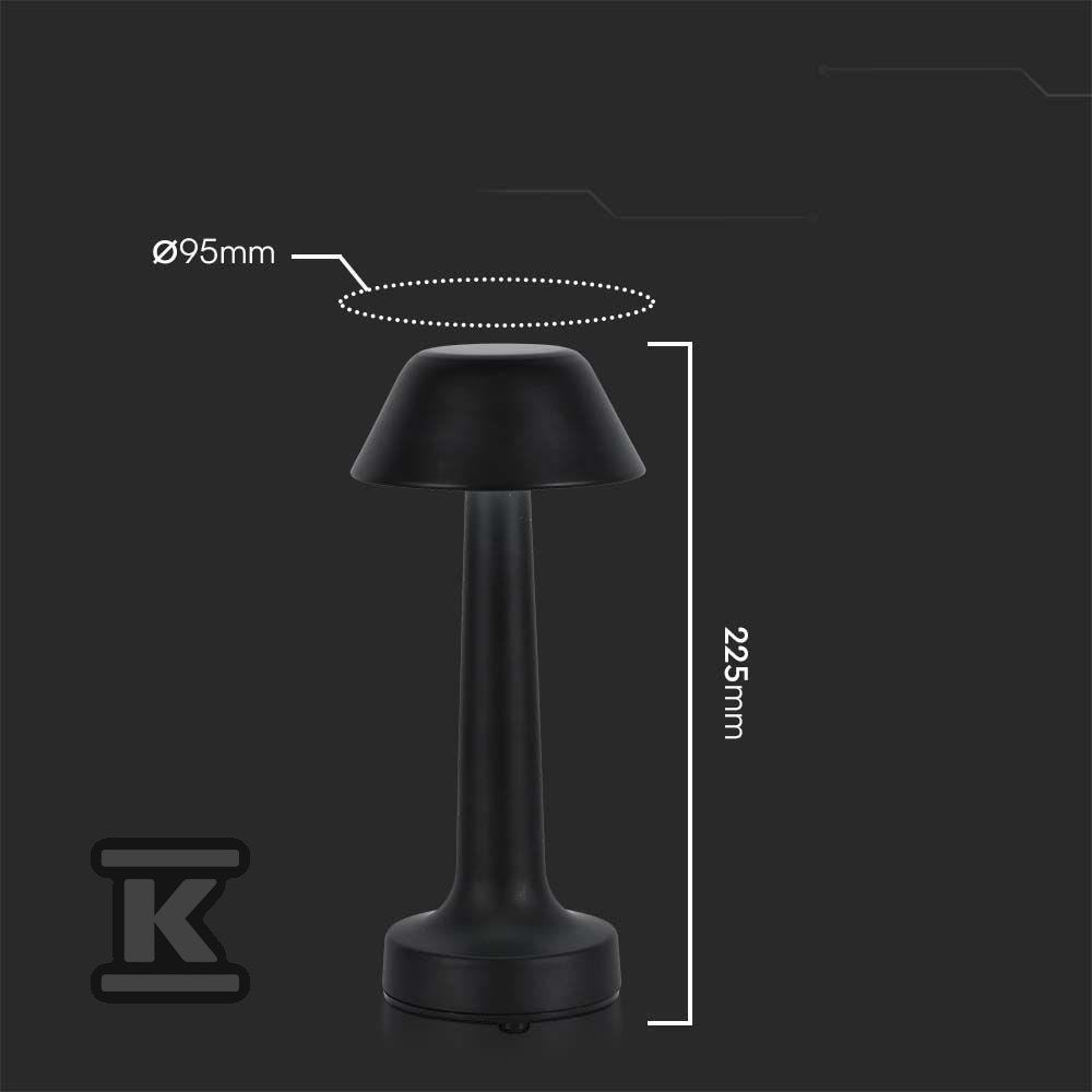 Lampka Biurkowa Nocna V-TAC 2W LED 23cm Ładowanie USB CCT Ściemnianie Czarna VT-7566 3000K-6000K 40lm