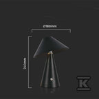 Lampka Biurkowa Nocna V-TAC 3W LED 24cm Ładowanie USB Ściemnianie Czarna VT-1051 3000K-6000K 200lm