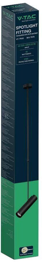 Oprawa Sufitowa V-TAC GU10 Regulowana 830-1170mm Czarna VT-7900 3 Lata Gwarancji
