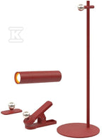 Lampka Biurkowa V-TAC 4w1 37cm Kinkiet Klips Latarka 3W LED Czerwona VT-7413 4000K 300lm