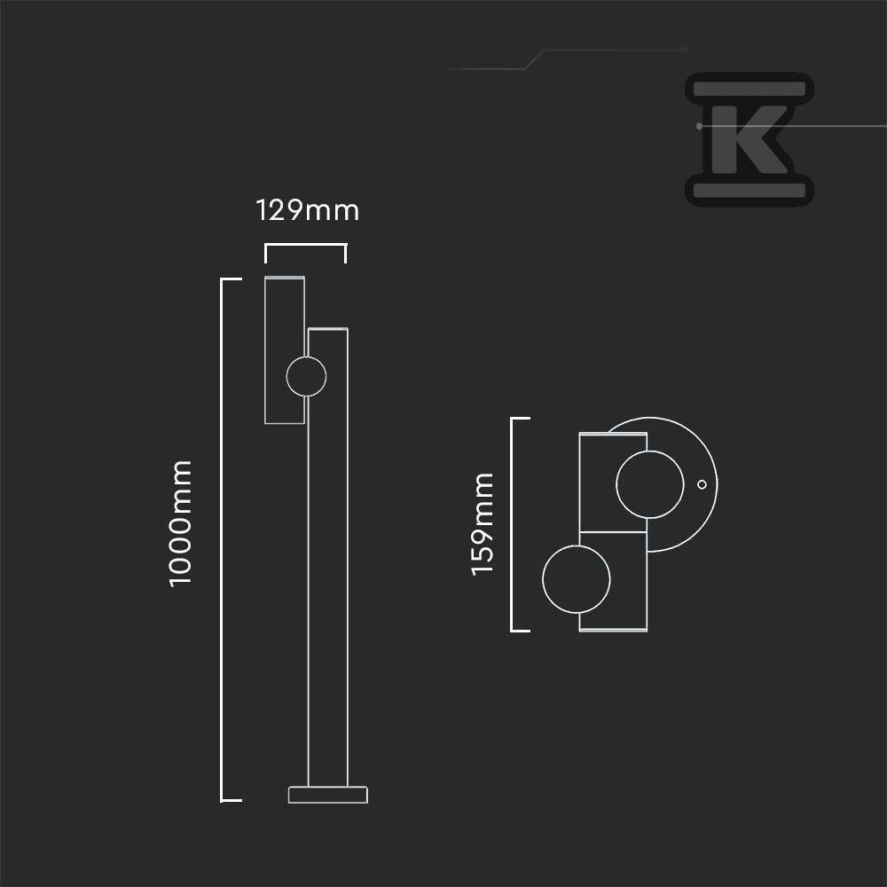 Słupek Ogrodowy V-TAC 4W LED 100CM Czarny IP44 VT-1187 4000K 390lm