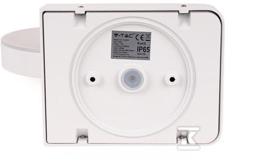 Projektor Oprawa Elewacyjna V-TAC 17W LED Czujnik Ruchu Okrągła Biała IP65 VT-11020S 3000K 2520lm
