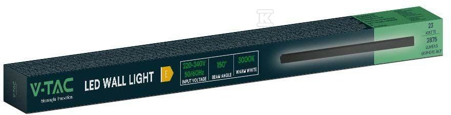 Oprawa Ścienna Elewacyjna LED Linia V-TAC 23W IP65 Czarna 140cm VT-1178 4000K 3150lm