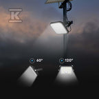 Projektor LED Solarny V-TAC 30W IP65, Pilot Timer, LiFePo 6.4V 6000mA Czarny VT-432 6400K 4800lm