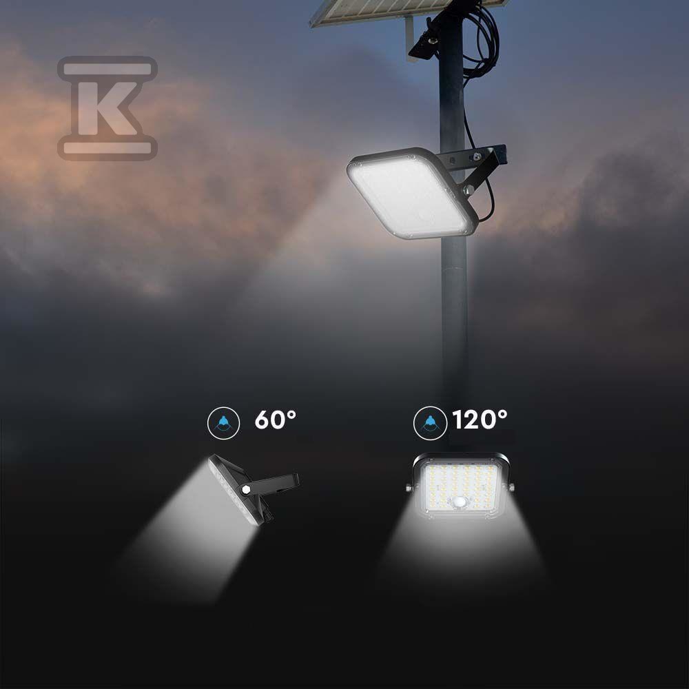 Projektor LED Solarny V-TAC 30W IP65, Pilot Timer, LiFePo 6.4V 6000mA Czarny VT-432 6400K 4800lm