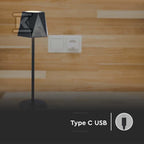 Lampka Biurkowa Nocna V-TAC 4W LED 37cm Ładowanie USB Ściemnianie Czarna VT-1034 3000K-6000K 150lm