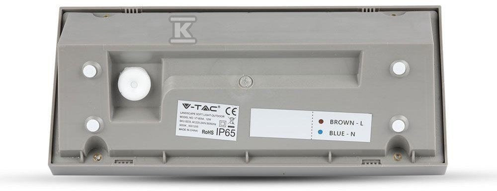 Oprawa Ścienna V-TAC 12W LED Ukośna Szara IP65 VT-8054-N 4000K 1250lm