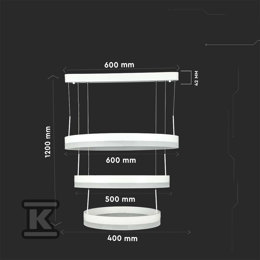 Oprawa Zwieszana LED V-TAC 82W Soft Light Chandelier Ściemnianie Biały VT-82-3-W-N 3000K 4550lm 3 Lata Gwarancji