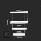 Oprawa Zwieszana LED V-TAC 82W Soft Light Chandelier Ściemnianie Biały VT-82-3-W-N 3000K 4550lm 3 Lata Gwarancji