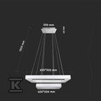 Oprawa Zwieszana LED V-TAC 100W Soft Light Chandelier Ściemnianie Biały VT-101-2D 3000K 6300lm 3 Lata Gwarancji