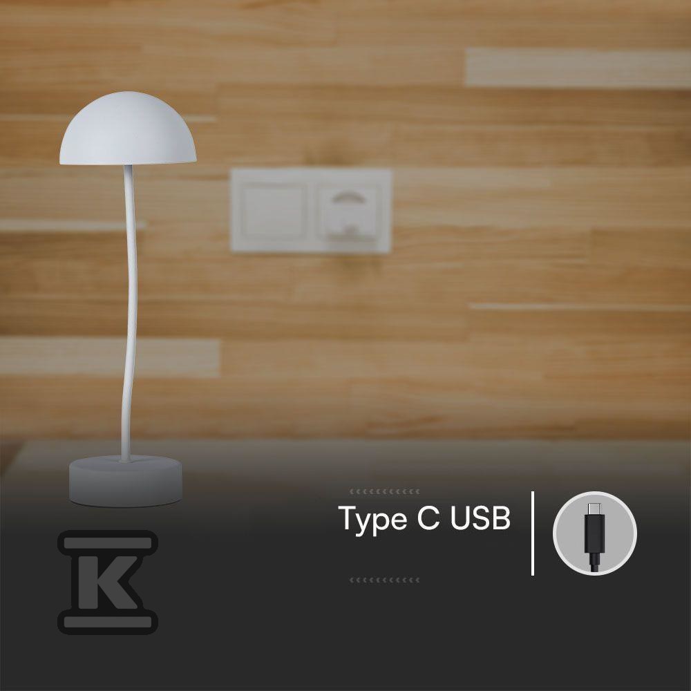 Lampka Biurkowa Nocna V-TAC 3W LED Ładowanie Ściemnianie Biała VT-7574 3000K 100lm