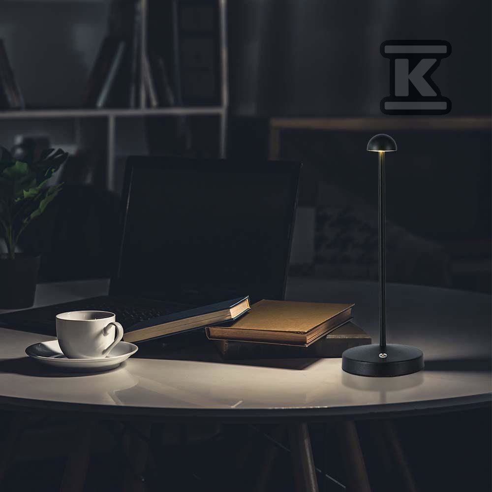 Lampka Biurkowa Nocna V-TAC 3W LED 29cm Ładowanie USB Ściemnianie Czarna VT-1073 3000K-6000K 130lm