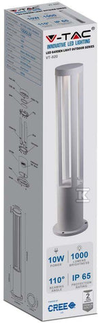 Słupek Ogrodowy V-TAC 10W LED IP65 Biały 80cm VT-820-W 3000K 1000lm